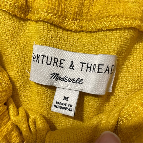 Madewell Texture & Thread Yellow Flutter Sleeve Button Front Blouse M - Picture 9 of 11
